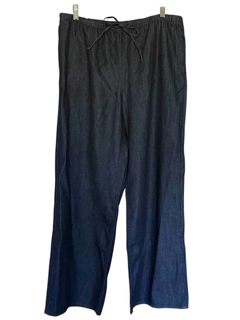 H&M Blue Tencel Lyocell High Waist Wide Leg Drawstring Denim Pants Medium NWT⁠